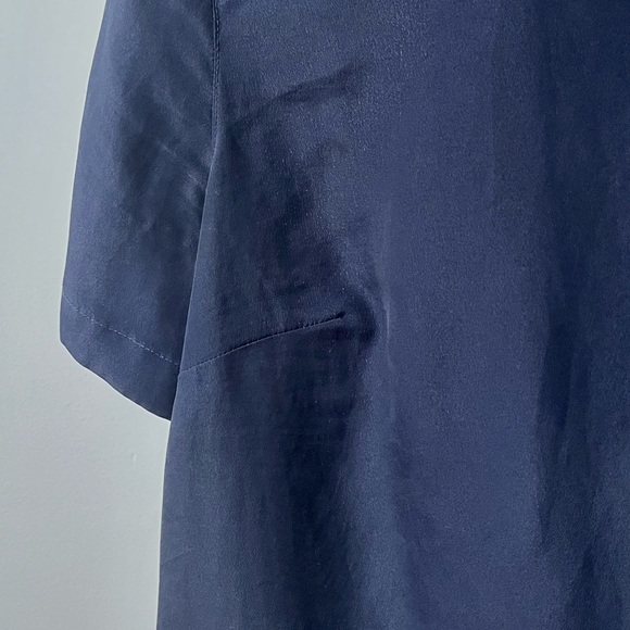 Merona Navy Blue/Black Peter Pan Collar Short-Sleeved Blouse - Picture 4 of 6